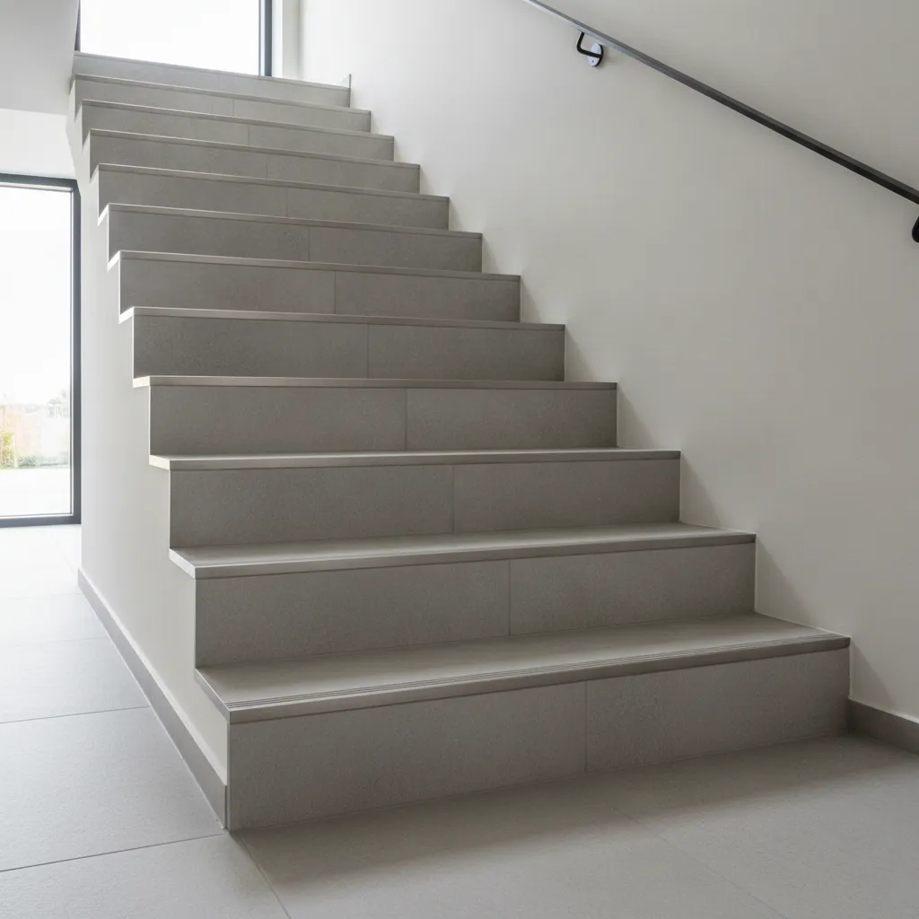Nez de marche en carrelage : poser proprement et rattraper un escalier
